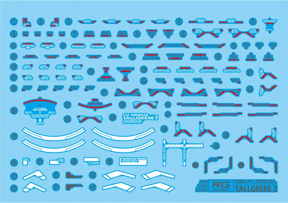 Delpi Water Decal (ดิแคลน้ำ) RG Tallgeese 2 Gundam Delpi Decal