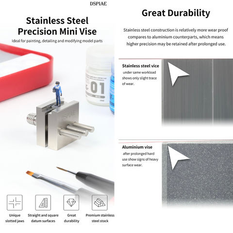 Stainless Steel Precision Mini Vise By DSPIAE แท่นจับชิ้นงานขนาดเล็ก