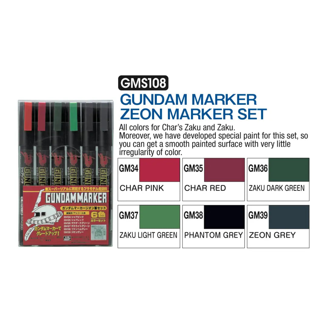 GUNDAM MARKER SET By MR.HOBBY ปากกามาร์กเกอร์ แบบชุดรวม MR.HOBBY