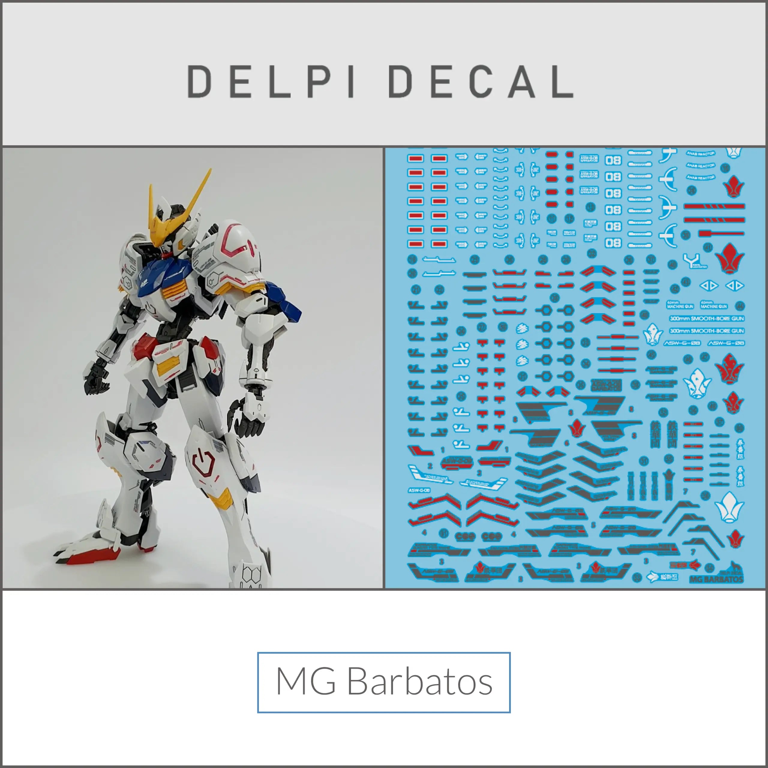 Delpi Water Decal (ดิแคลน้ำ) MG Barbatos Gundam Delpi Decal