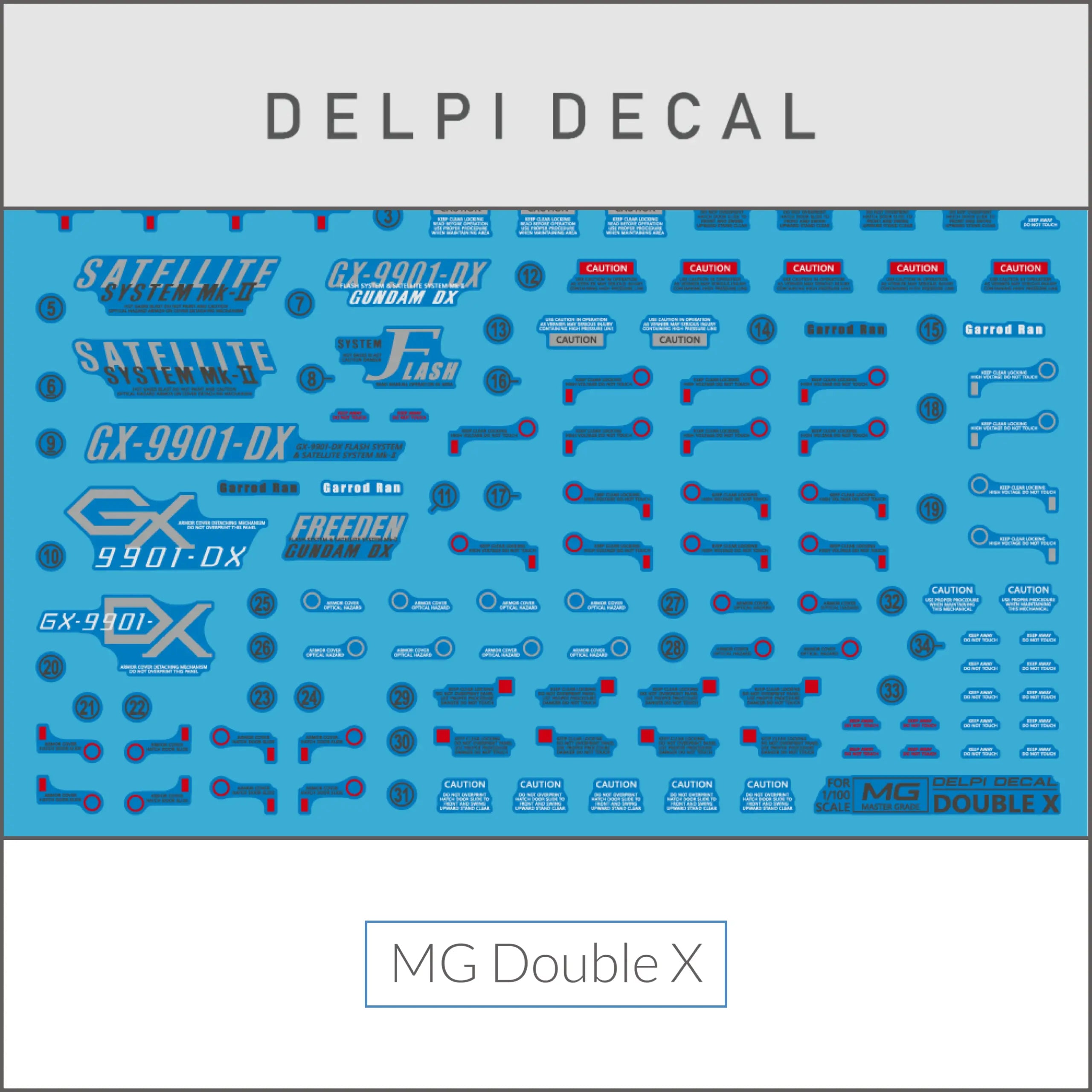Delpi Water Decal (ดิแคลน้ำ) MG Double X Gundam Delpi Decal