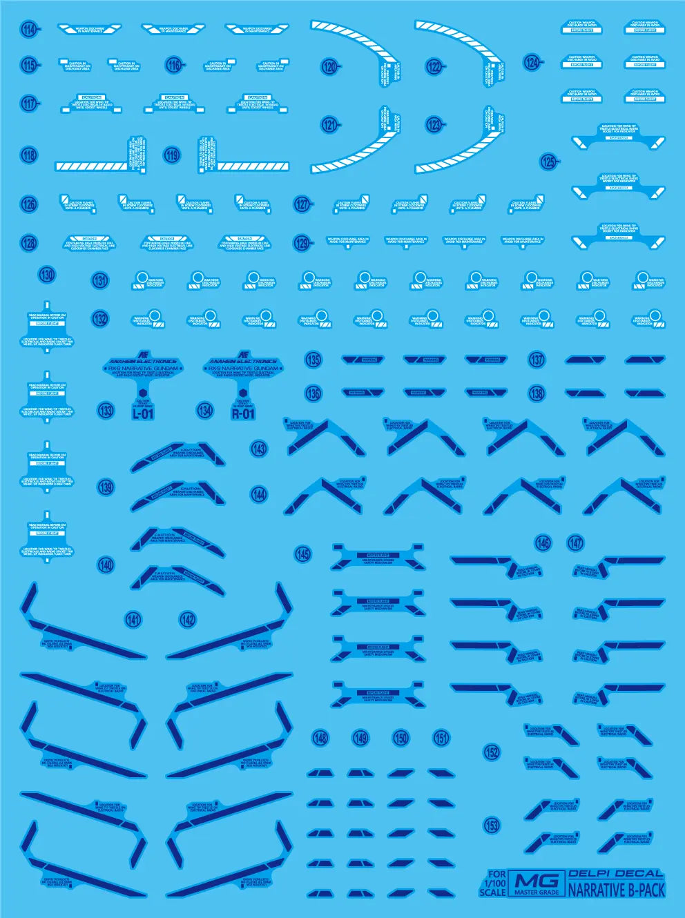 Delpi Water Decal (ดิแคลน้ำ) MG Narrative B-Packs Ver.Ka Gundam Delpi Decal
