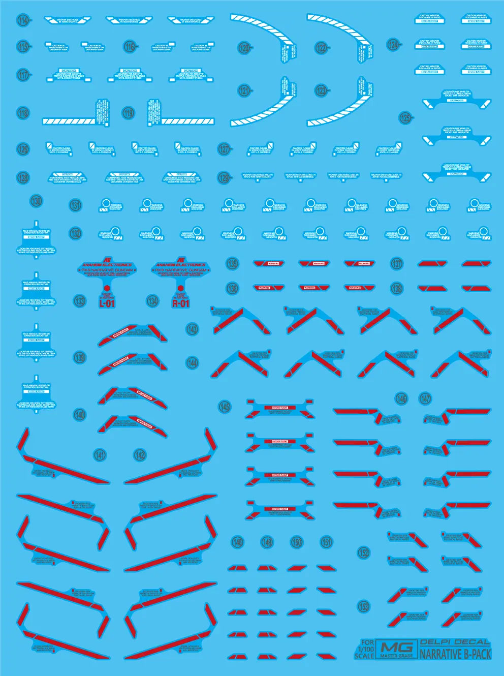Delpi Water Decal (ดิแคลน้ำ) MG Narrative B-Packs Ver.Ka Gundam Delpi Decal