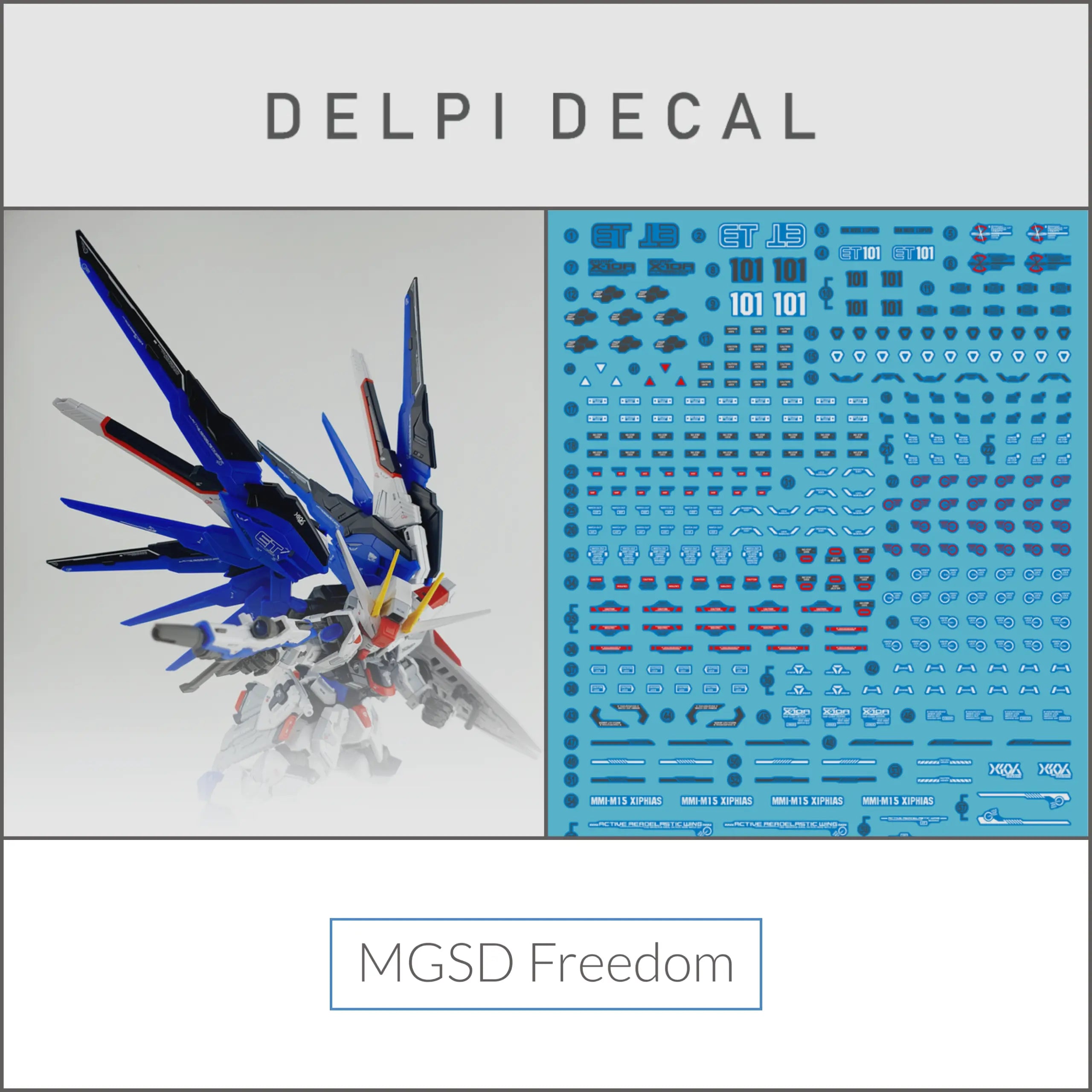 Delpi Water Decal (ดิแคลน้ำ) MGSD Freedom Gundam Delpi Decal