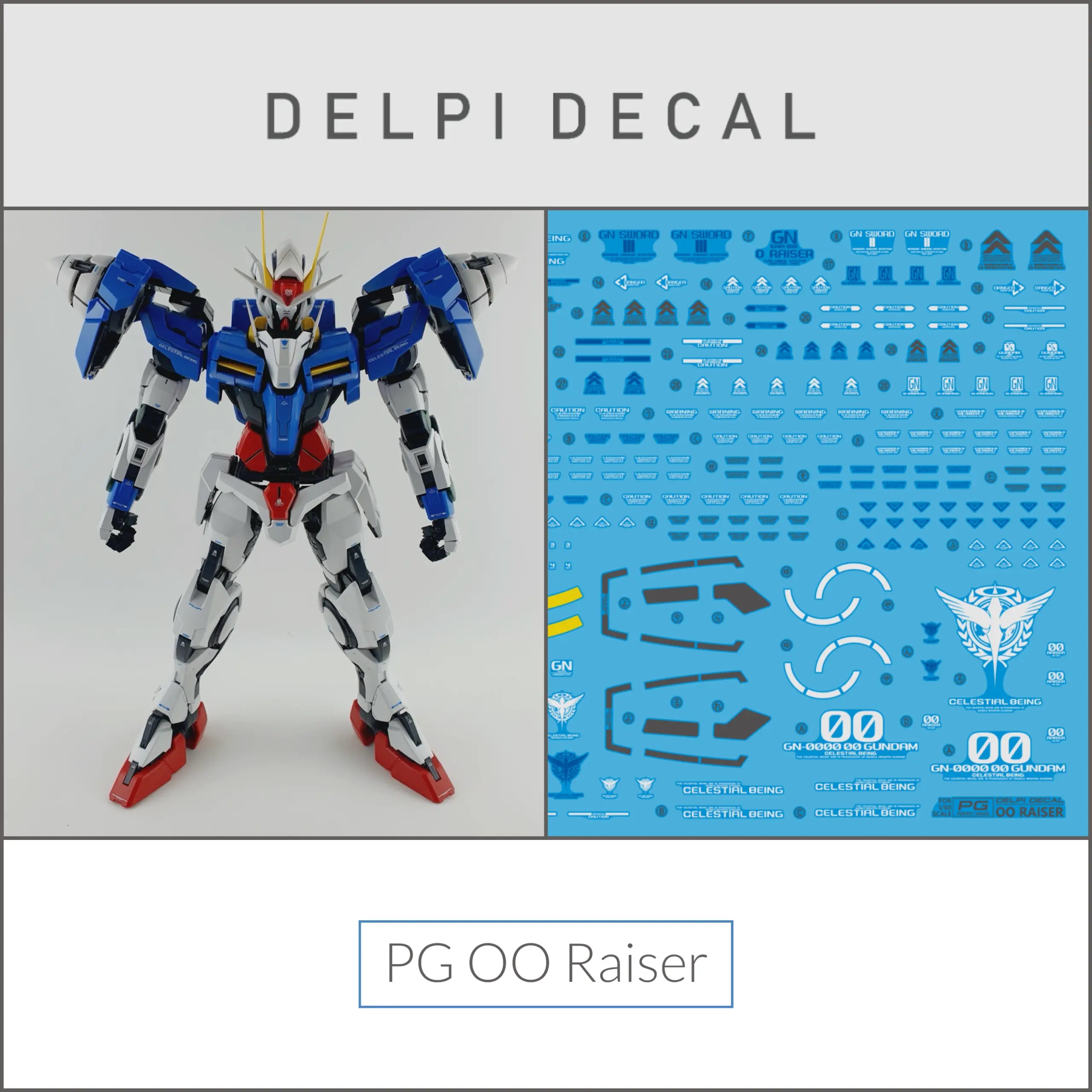 Delpi Water Decal (ดิแคลน้ำ) PG OO Raiser Gundam Delpi Decal
