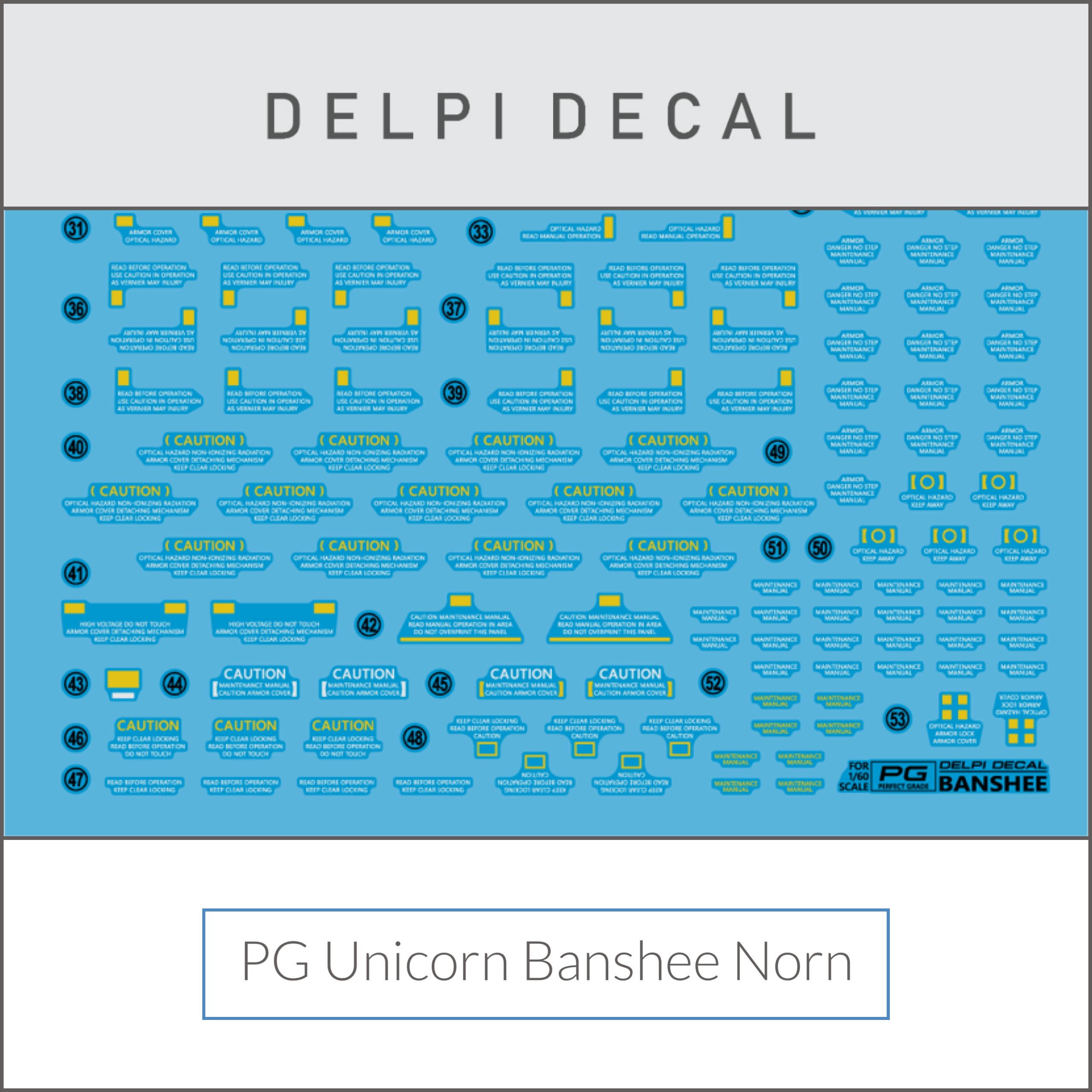 Delpi Decal (ดิแคลน้ำ) PG Unicorn Banshee Norn Delpi Decal