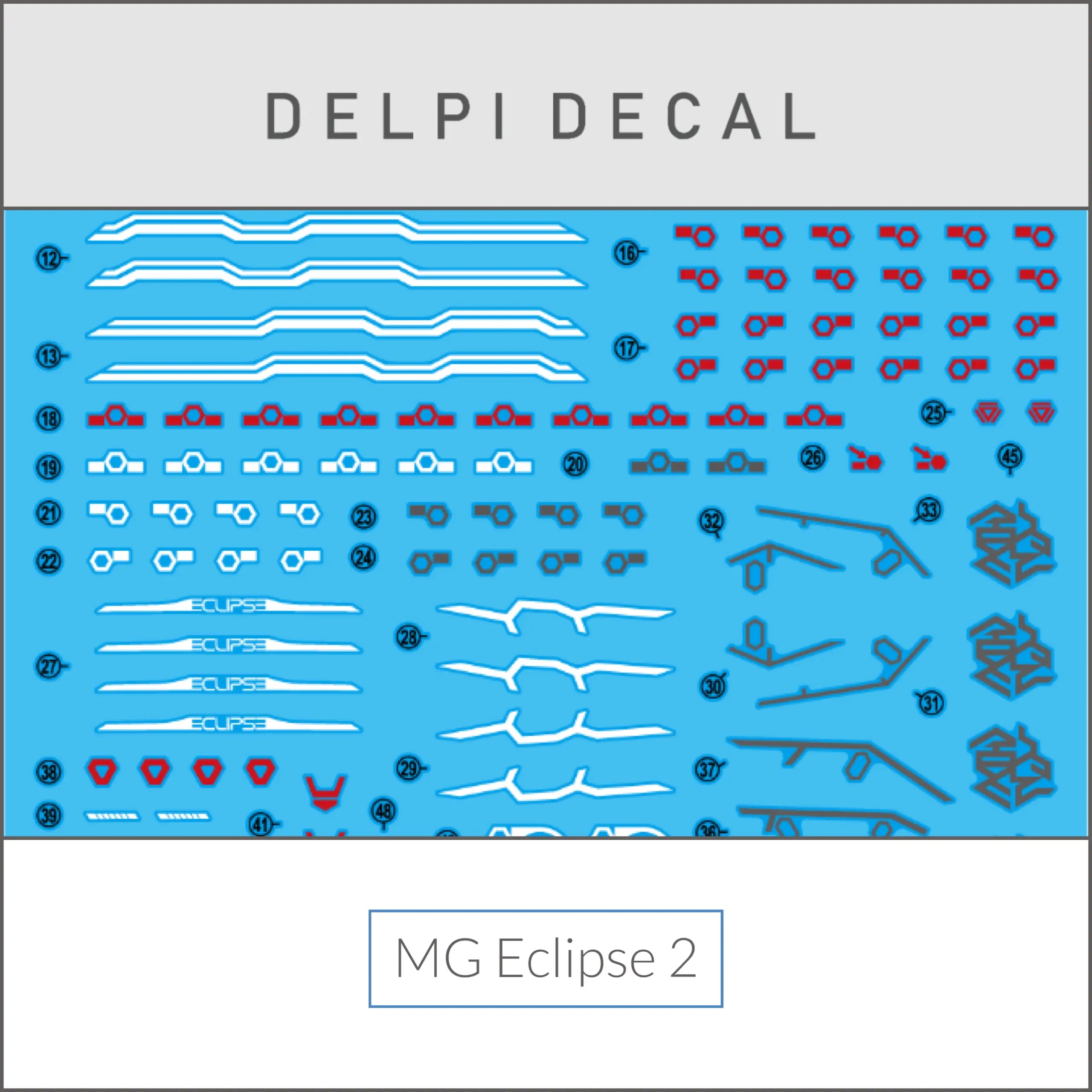 Delpi Water Decal (ดิแคลน้ำ) MG Eclipse 2 Gundam Delpi Decal