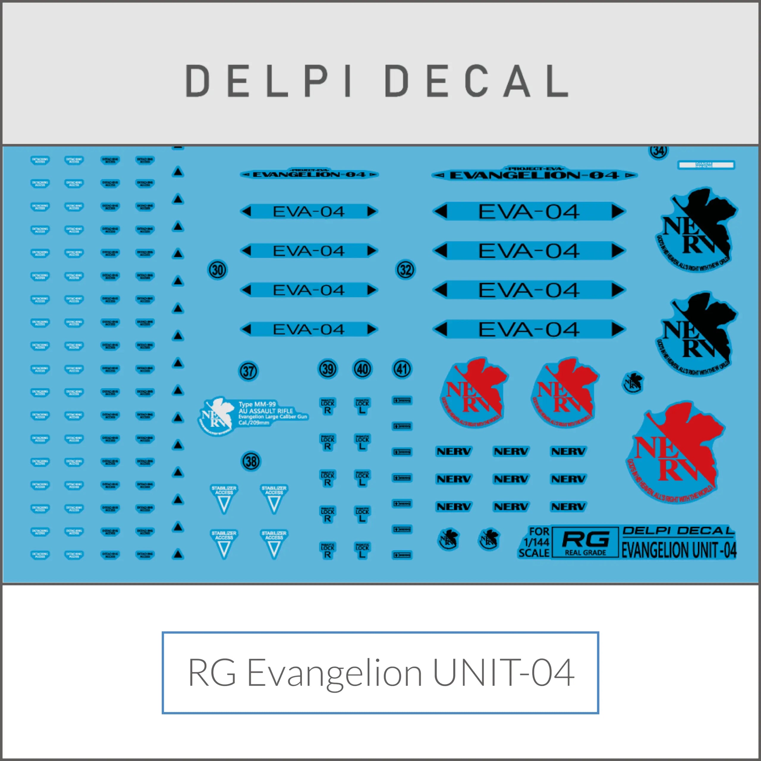 Delpi Water Decal (ดิแคลน้ำ) RG Evangelion Unit-04 Delpi Decal
