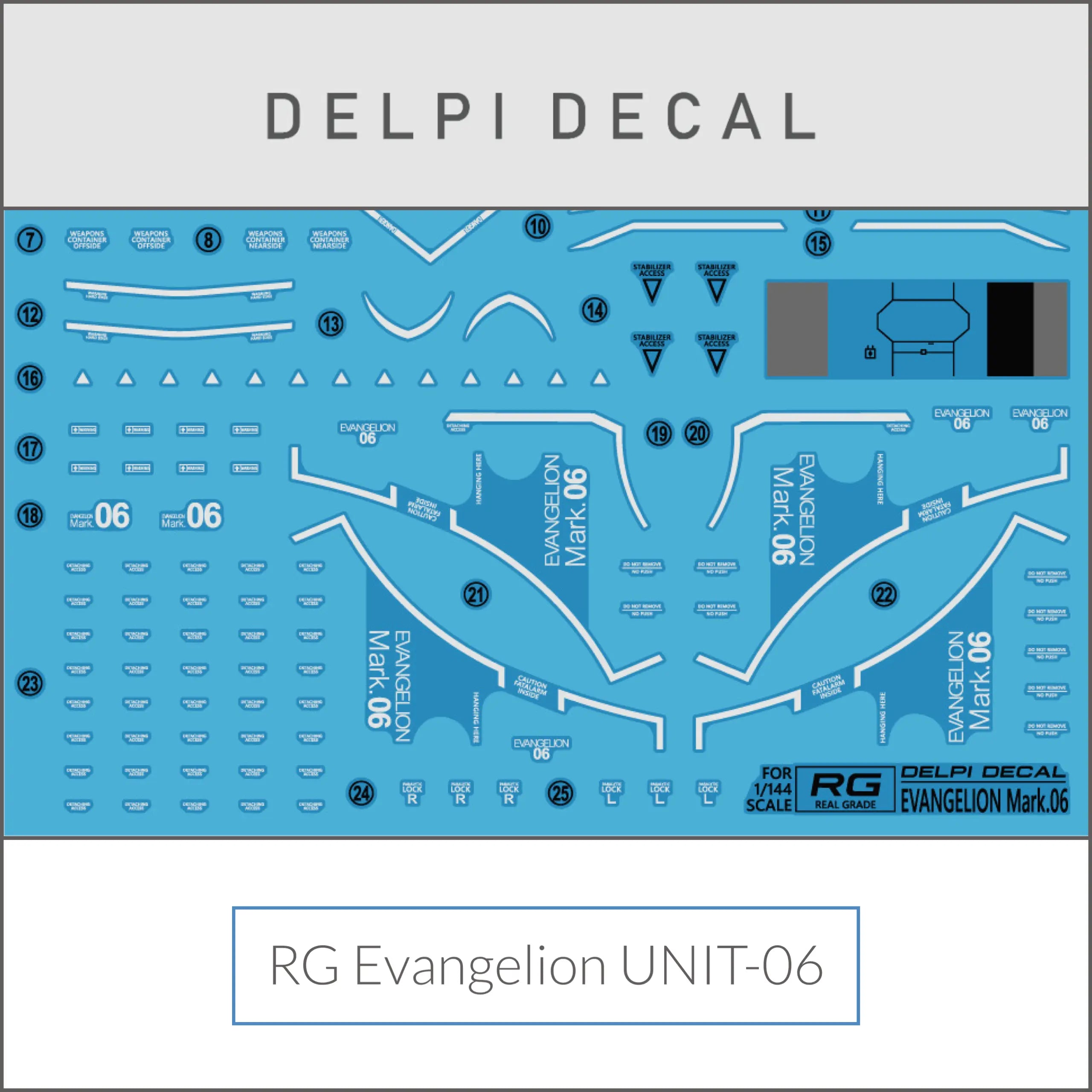 Delpi Water Decal (ดิแคลน้ำ) RG Evangelion Unit-06 Delpi Decal