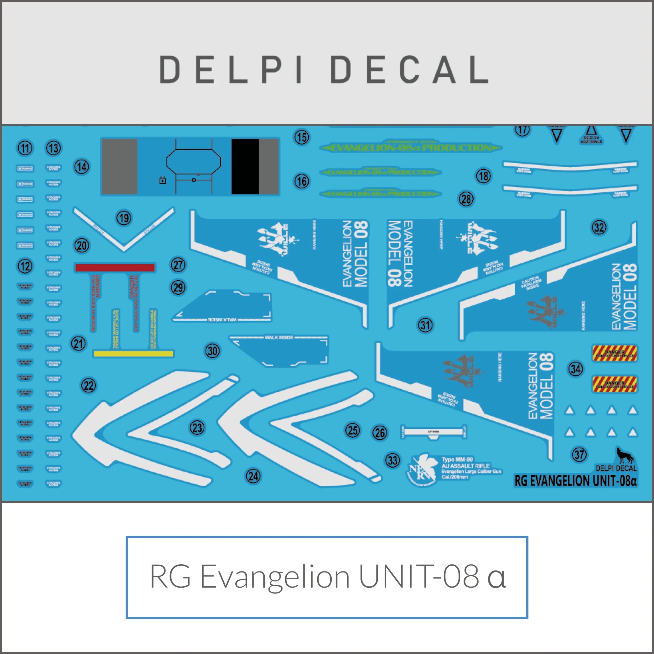 Delpi Water Decal (ดิแคลน้ำ) RG Evangelion Unit-08 Delpi Decal