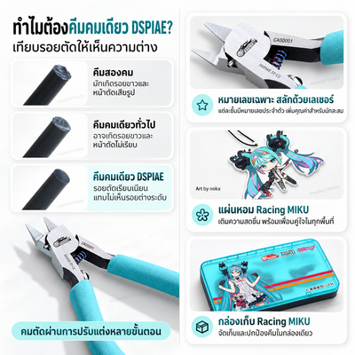 DSPIAE คีมตัดคมมีดเดี่ยว Miku Limited สำหรับกันพลา/โมเดล Ultra Thin Single Blade Hobby Nipper Dspiae