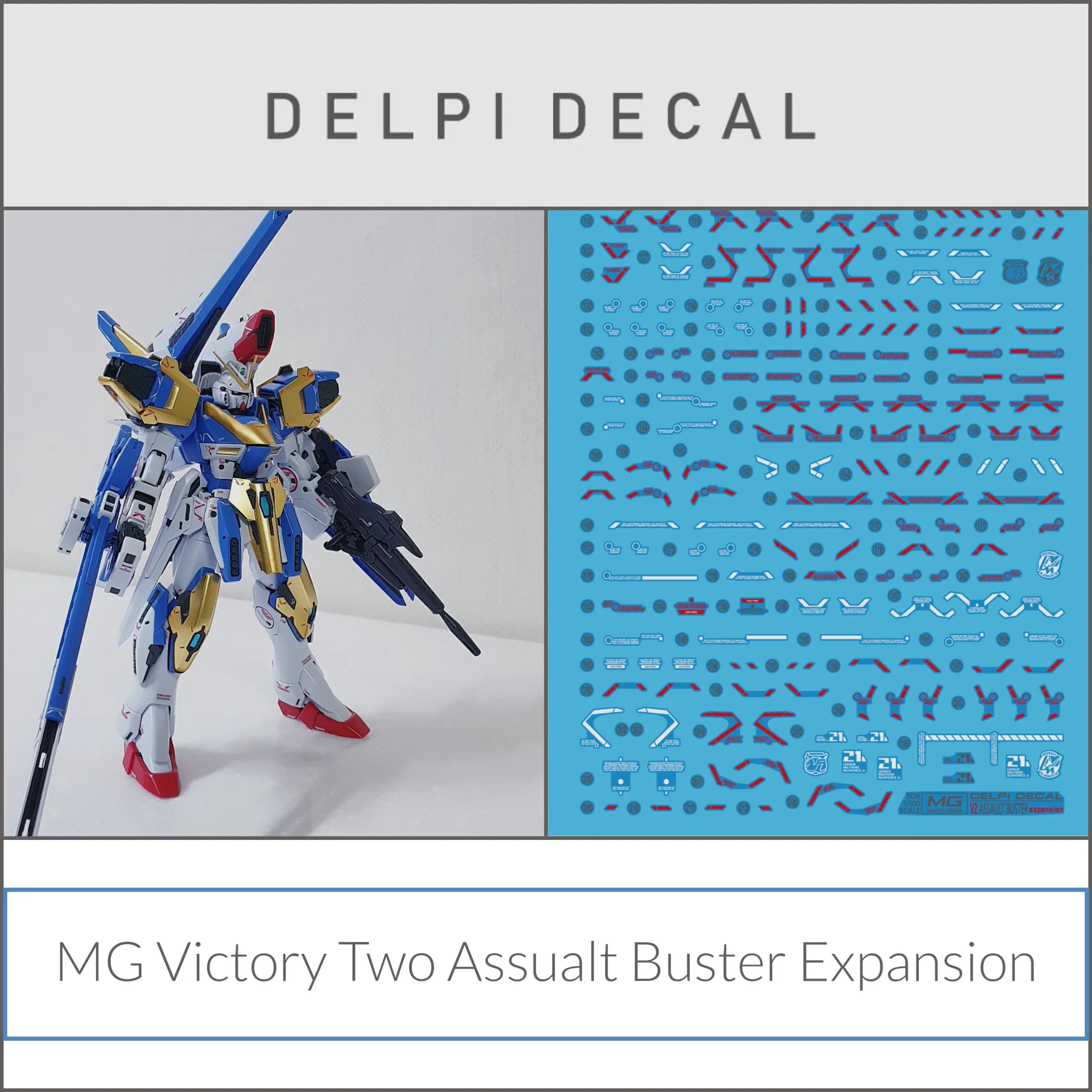 Delpi Water Decal (ดิแคลน้ำ) MG Victory Two Assault Buster Expansion Gundam Delpi Decal