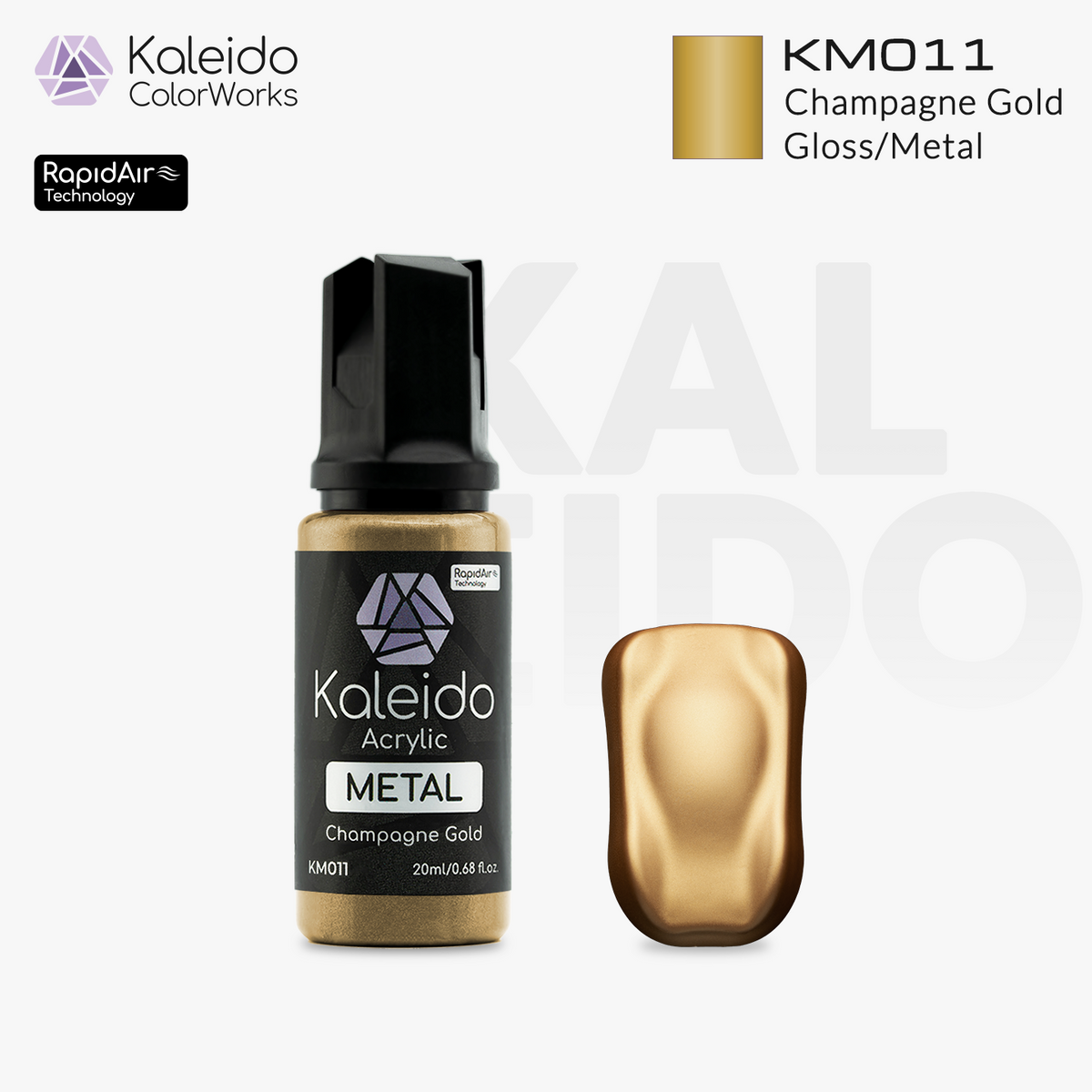Kaleido ColorWorks สีอะคริลิกสูตรน้ำ Metal Colors 20ml (12 สี) Kaleido ColorWorks