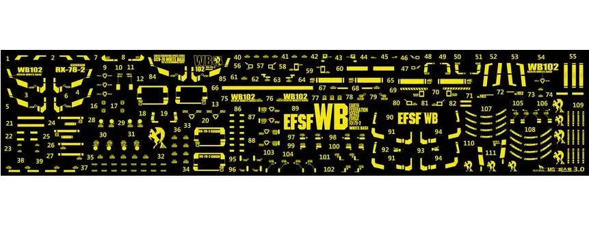 Delpi Metal Sticker (สติกเกอร์โลหะ) MG RX-78-2 First 3.0 Gundam (Gold) Delpi Decal